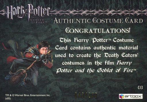 Harry Potter and the Goblet of Fire Death Eaters Costume Card HP C13 #043/250   - TvMovieCards.com