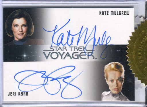 Star Trek Voyager Heroes & Villains Kate Mulgrew & Jeri Ryan Dual Autograph Card   - TvMovieCards.com