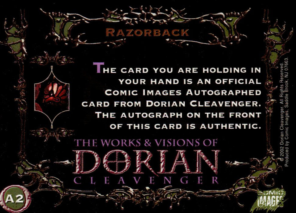 Works and Visions of Dorian Cleavenger Autograph Card A2   - TvMovieCards.com