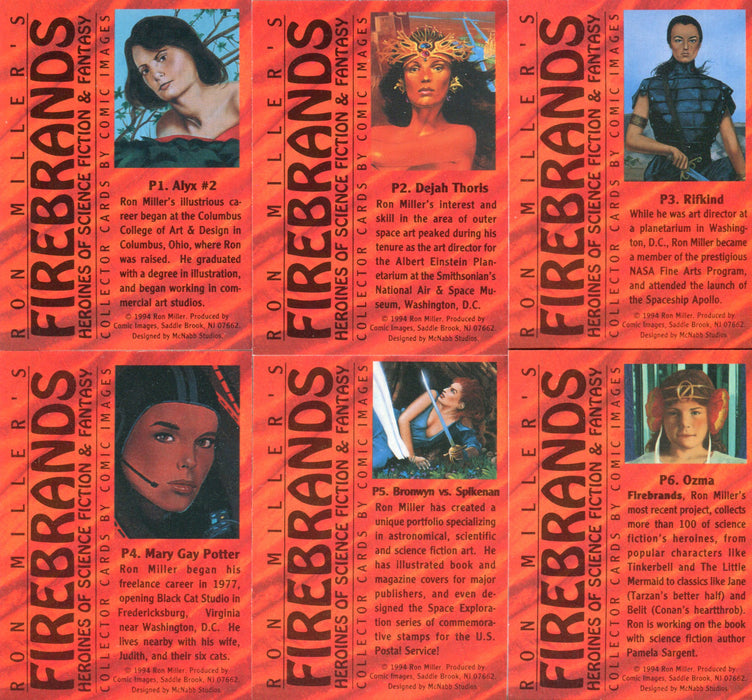 Firebrands Ron Miller Galaxy Prism Chase Card Set P1 thru P6 Comic Images 1994   - TvMovieCards.com