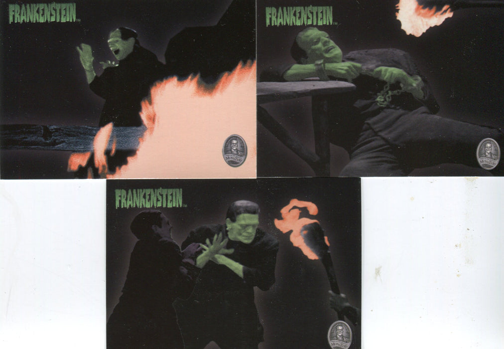 Frankenstein by Artbox Glow In The Dark Box Topper Chase Card Set 3 Cards 2006   - TvMovieCards.com