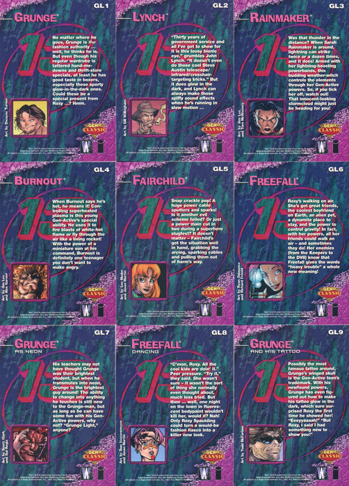 Gen13 Series 1 One Glow In The Dark Chromium Chase Card Set 9 Cards GL1 - GL9   - TvMovieCards.com