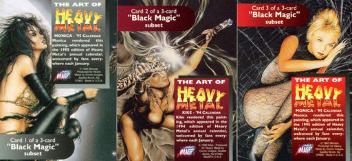 1995 The Art of Heavy Metal Black Magic Chase Card Set 3 Cards Comic Images   - TvMovieCards.com