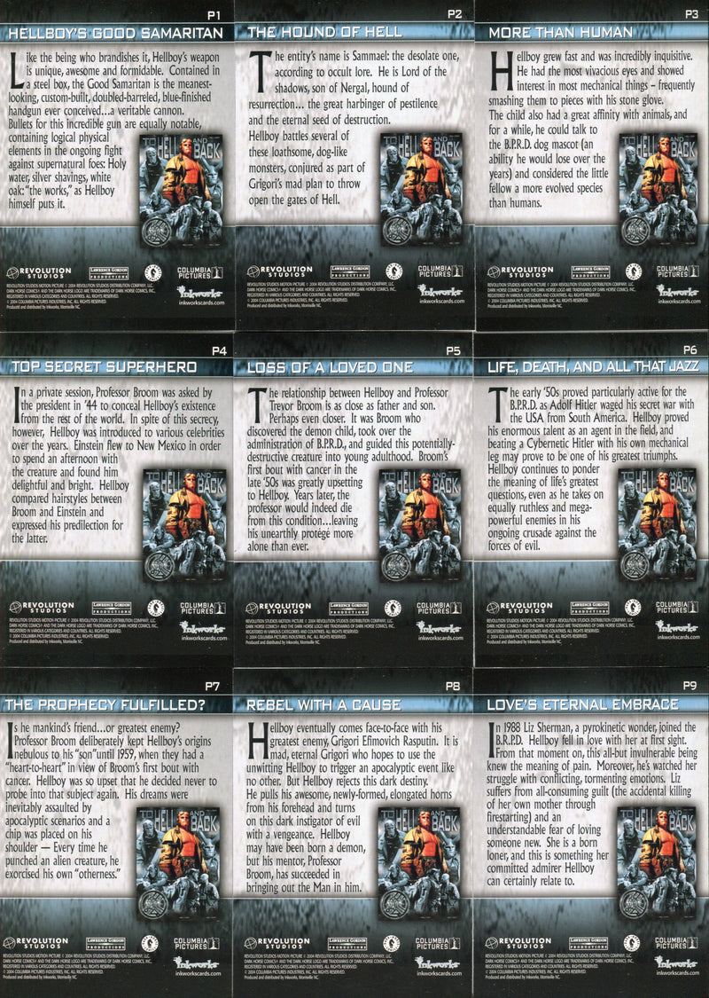 Hellboy Movie To Hell and Back Foil Puzzle Chase Card Set 9 Cards Inkworks 2004   - TvMovieCards.com