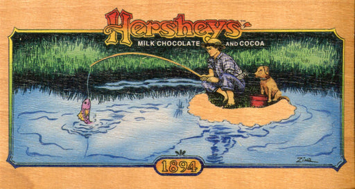 Hershey's Chocolate Tall Boy Wood Chase Card S1 Gone Fishing Dart Flipcards 1995   - TvMovieCards.com