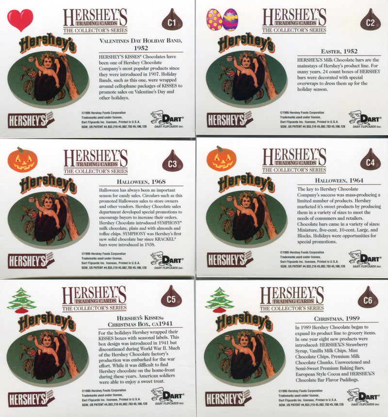 Hershey's Chocolate Chromium Chase Card Set C1 - C6 Dart Flipcards 1995   - TvMovieCards.com