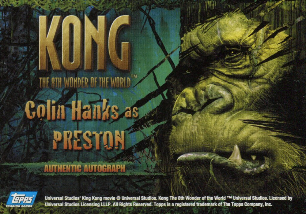 King Kong 8th Wonder of the World Colin Hanks as Preston Autograph Card Topps   - TvMovieCards.com