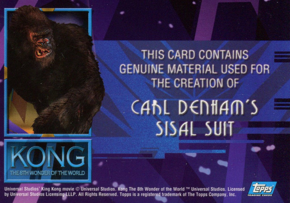 King Kong 8th Wonder of the World Carl Denham's Sisal Suit Relic Costume Card   - TvMovieCards.com