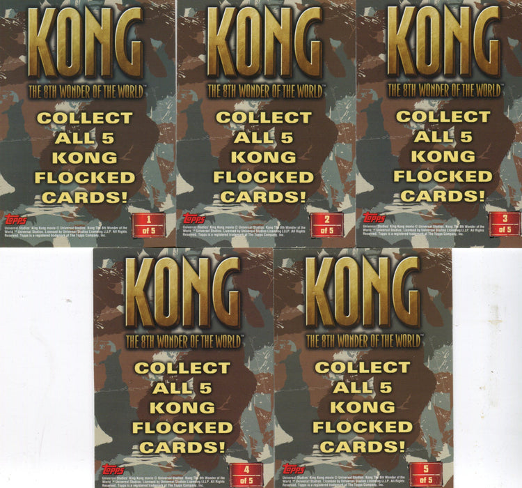 King Kong 8th Wonder of World Textured Kong Flocked Chase Card Set 5 Cards   - TvMovieCards.com