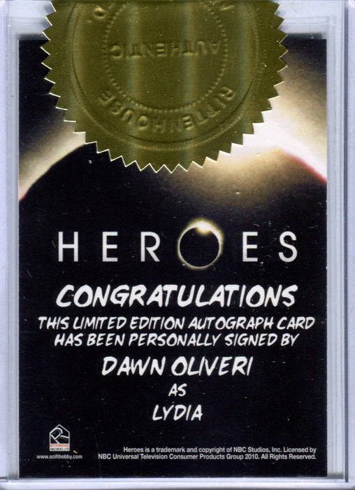 Heroes Archives Dawn Oliver as Lydia Case Topper Autograph Card   - TvMovieCards.com