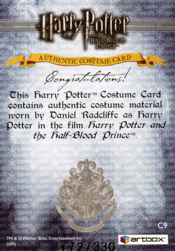 Harry Potter Half Blood Prince Update Harry Potter Costume Card HP C9 #172/330   - TvMovieCards.com