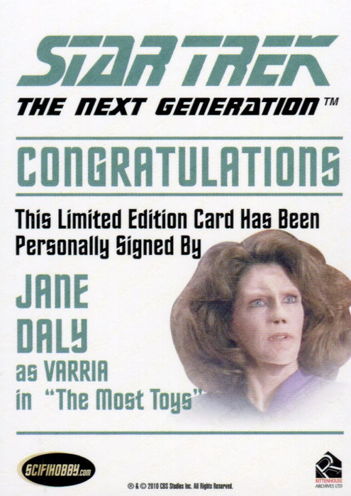 Star Trek TNG Complete Series 2 Autograph Card Jane Daly as Varria   - TvMovieCards.com