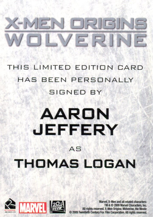 X-Men Origins: Wolverine Autograph Card Aaron Jeffery as Thomas Logan   - TvMovieCards.com
