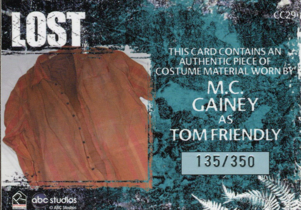 Lost Relics M.C. Gainey as Tom Friendly Relic Costume Card CC29 #135/350   - TvMovieCards.com