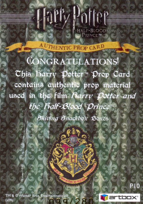 Harry Potter Half Blood Prince Skiving Snackbox Boxes Prop Card HP P10 #039/280   - TvMovieCards.com