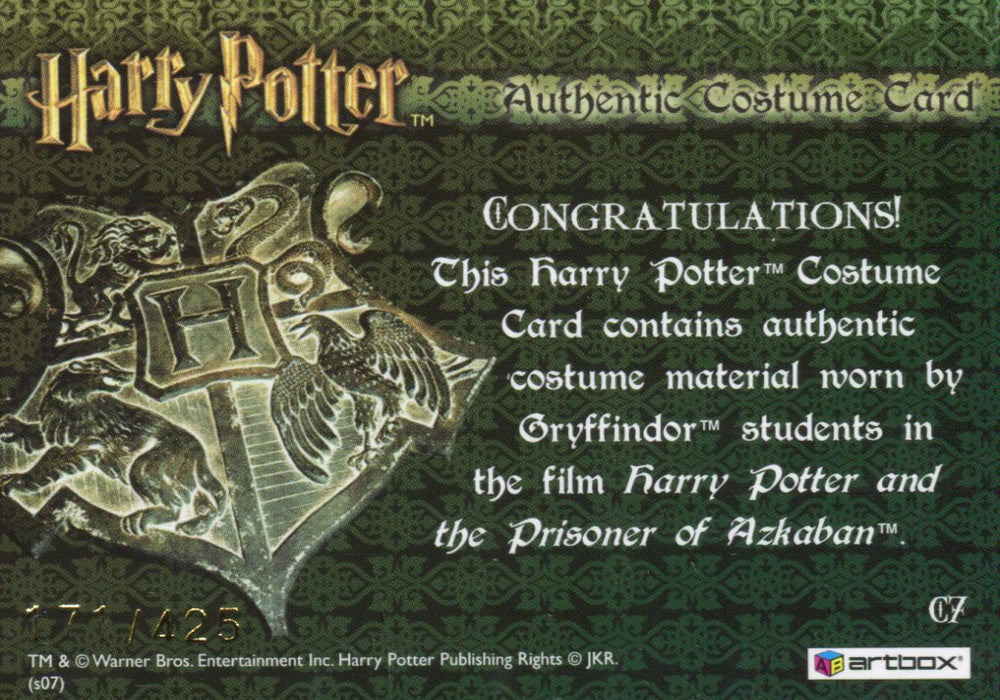 The World of Harry Potter 3D Gryffindor Tie Costume Card HP C7 #171/425   - TvMovieCards.com