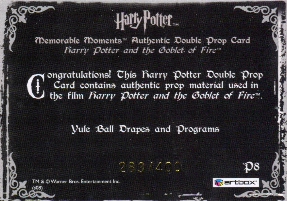 Harry Potter Memorable Moments 2 Yule Ball Double Prop Card HP P8 #283/400   - TvMovieCards.com