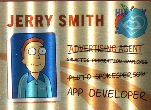 2020 Rick and Morty Season 3 Convention Metal Chase Card M14 Jerry Smith   - TvMovieCards.com