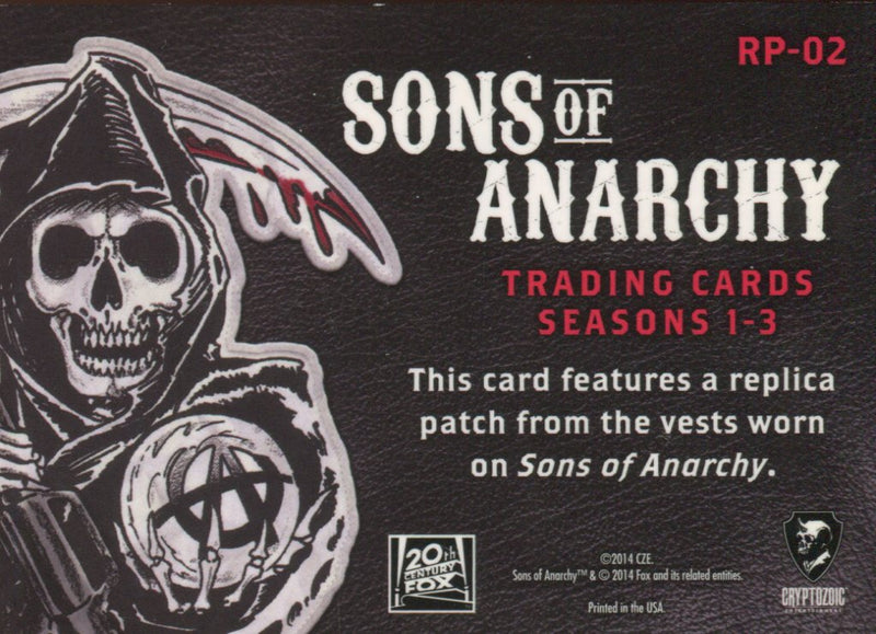 Sons of Anarchy Seasons 1 - 3 Official Contraband Patch Chase Card RP-02   - TvMovieCards.com