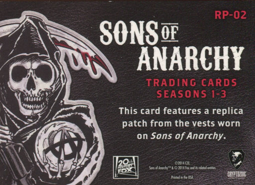 Sons of Anarchy Seasons 1 - 3 Official Contraband Patch Chase Card RP-02   - TvMovieCards.com