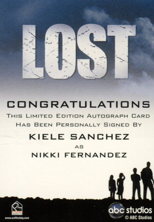 Lost Seasons 1-5 Kiele Sanchez as Nikki Fernandez Autograph Card   - TvMovieCards.com