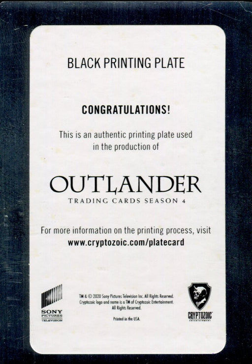 Outlander Season 4 Black Metal Printing Plate Chase Card #1   - TvMovieCards.com