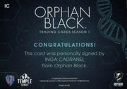 Orphan Black Season 1 Inga Cadranel as Angela Deangelis Autograph Card IC   - TvMovieCards.com