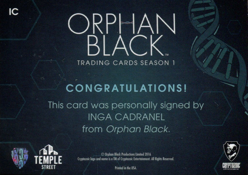 Orphan Black Season 1 Inga Cadranel as Angela Deangelis Autograph Card IC   - TvMovieCards.com