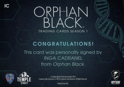 Orphan Black Season 1 Inga Cadranel as Angela Deangelis Autograph Card IC   - TvMovieCards.com