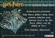 The World of Harry Potter 3D Trial Chamber Paperwork Prop Card HP P9 #124/175   - TvMovieCards.com