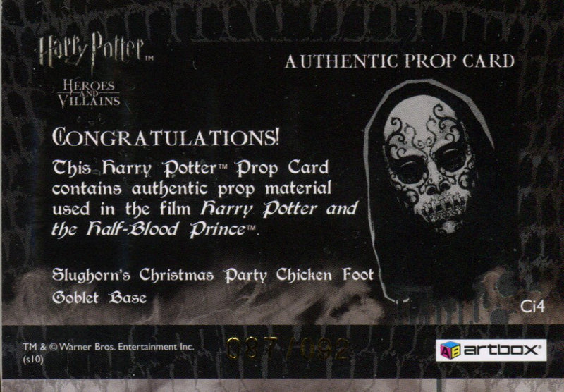 Harry Potter Heroes & Villains Goblet Base Incentive Prop Card HP Ci4 #087/092   - TvMovieCards.com