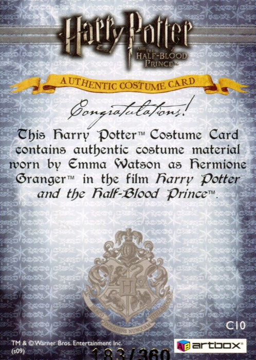 Harry Potter Half Blood Prince Update Emma Watson Hermione Costume Card HP C10   - TvMovieCards.com