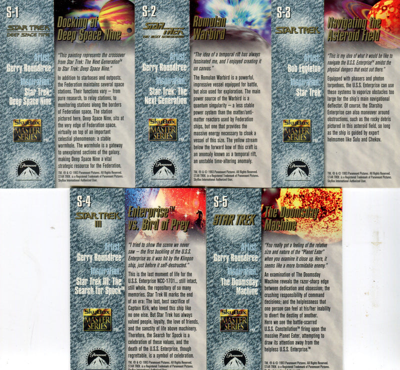Star Trek Master Series 1 Spectra Chase Card Set S-1 thru S-5 Skybox 1993 - TvMovieCards.com