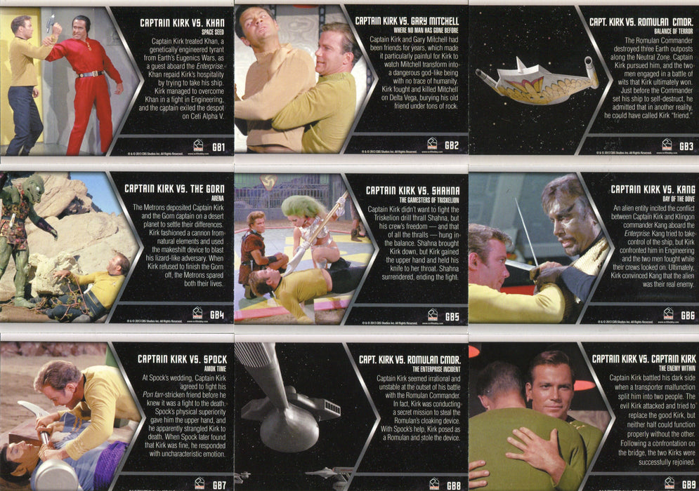 Star Trek TOS The Original Series Heroes Villains Kirk's Battles Chase Card Set   - TvMovieCards.com