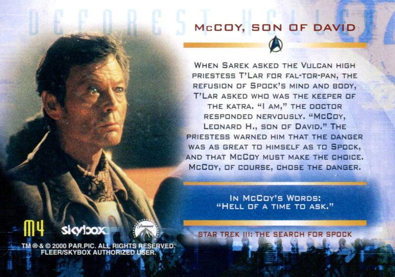 Star Trek Cinema 2000 Dr. Leonard McCoy Tribute Lenticular Chase Card M4 - TvMovieCards.com
