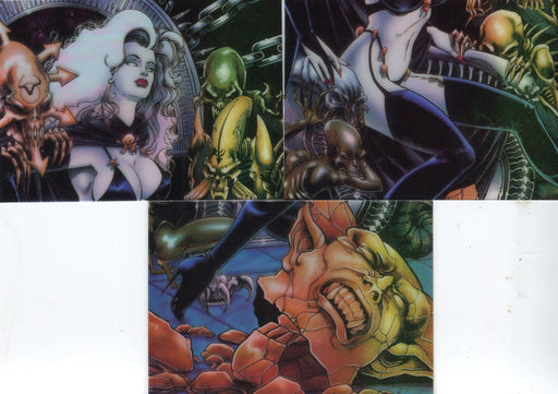 Lady Death All Chromium Series 2 Tryptic Chase Card Set 3 Cards Krome 1995   - TvMovieCards.com