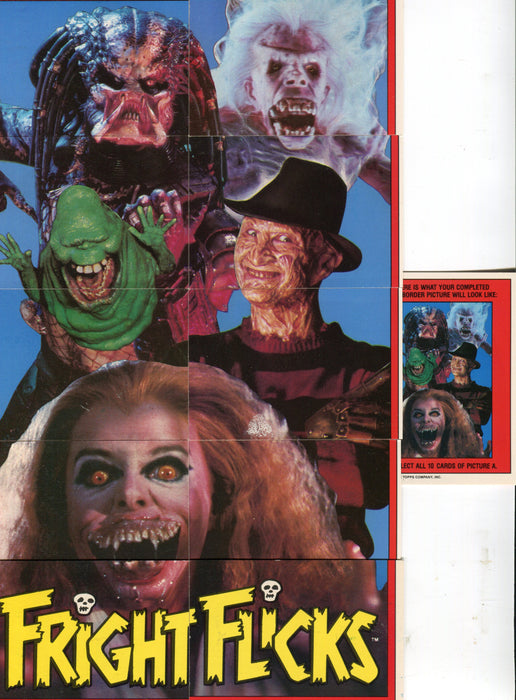Fright Flicks Movies Vintage Sticker Card Set 11 Sticker Cards 1988 Topps   - TvMovieCards.com