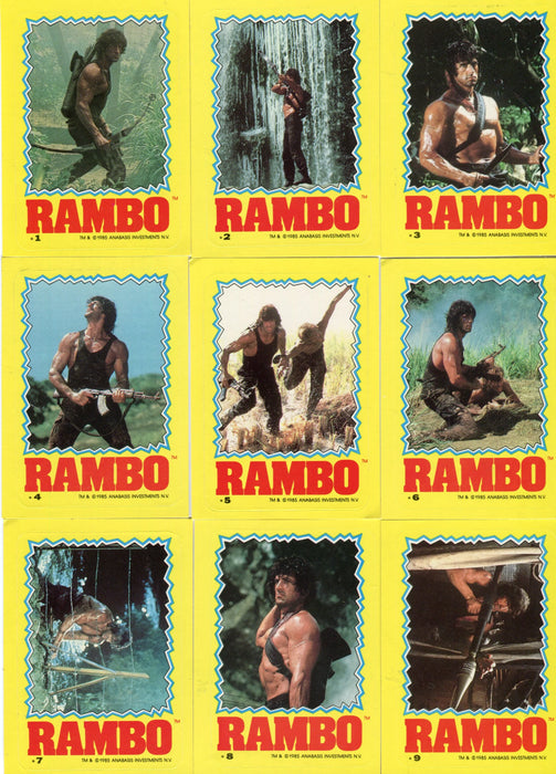 Rambo First Blood Part II Vintage Sticker Card Set 22 Sticker Cards Topps 1985   - TvMovieCards.com