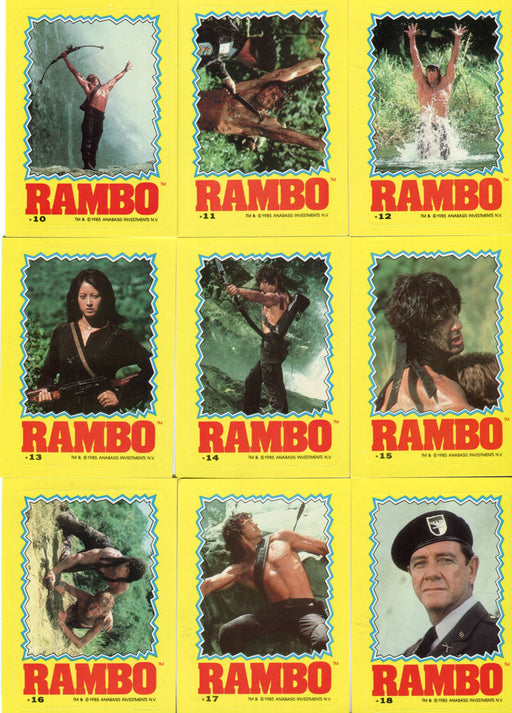 Rambo First Blood Part II Vintage Sticker Card Set 22 Sticker Cards Topps 1985   - TvMovieCards.com