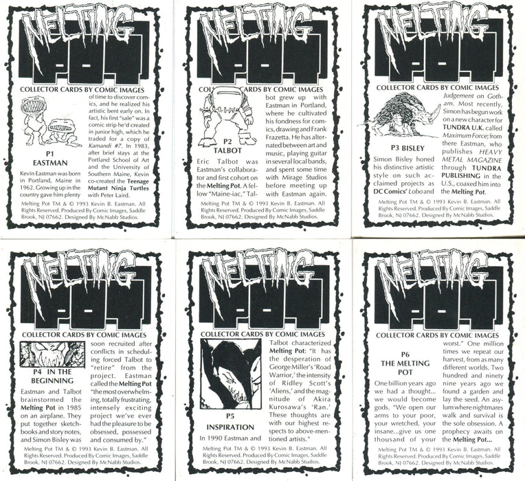 Melting Pot Prism Chase Card Set P1 thru P6 Comic images 1993   - TvMovieCards.com