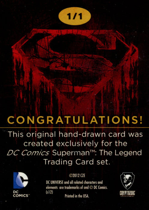 Superman: The Legend 2013 Cryptozoic DC Comics Sketch Card by Chris Chuckry   - TvMovieCards.com