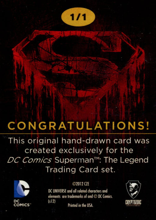 Superman: The Legend 2013 Cryptozoic DC Comics Sketch Card David Rabbitte "D"   - TvMovieCards.com