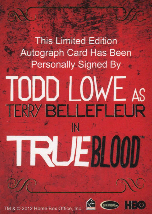 True Blood Archives Todd Lowe as Terry Bellefleur Autograph Card   - TvMovieCards.com