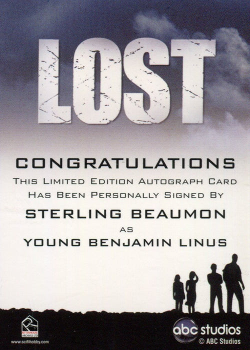 Lost Archives 2010 Sterling Beaumon as Young Ben Linus Autograph Card   - TvMovieCards.com