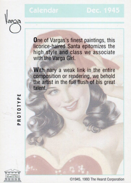Pin-Ups Vargas Pin-Up Girls Series 2 Prototype Promo Card 1993   - TvMovieCards.com
