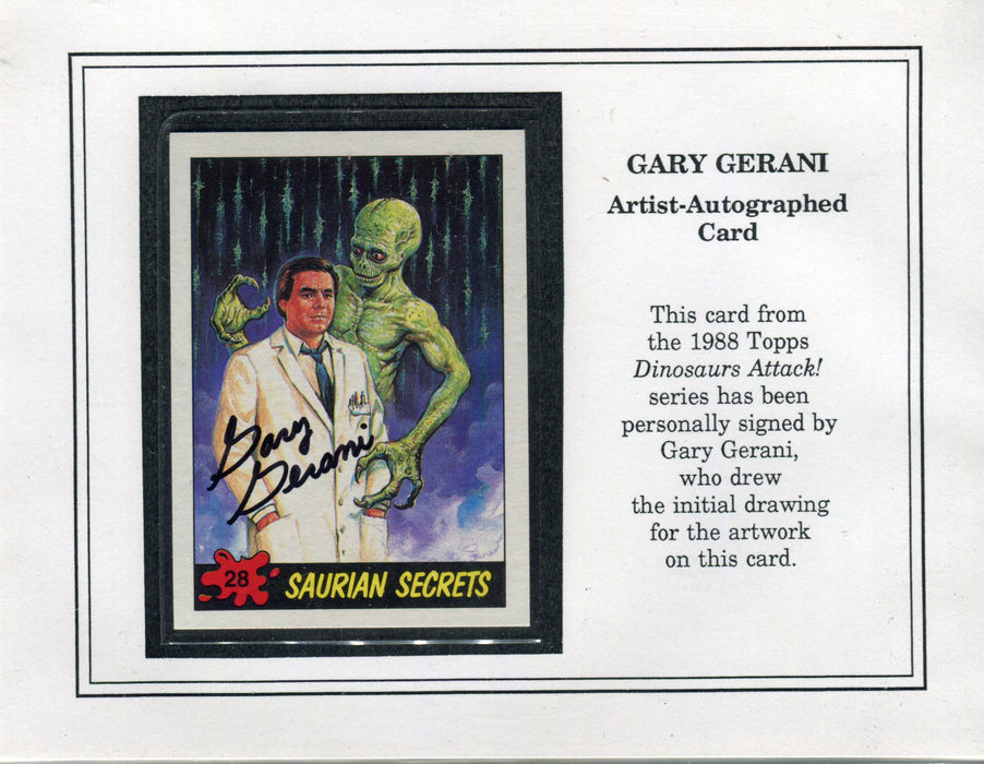 Dinosaurs Attack 1988 Topps Artist Gary Gerani Autograph Card #28   - TvMovieCards.com