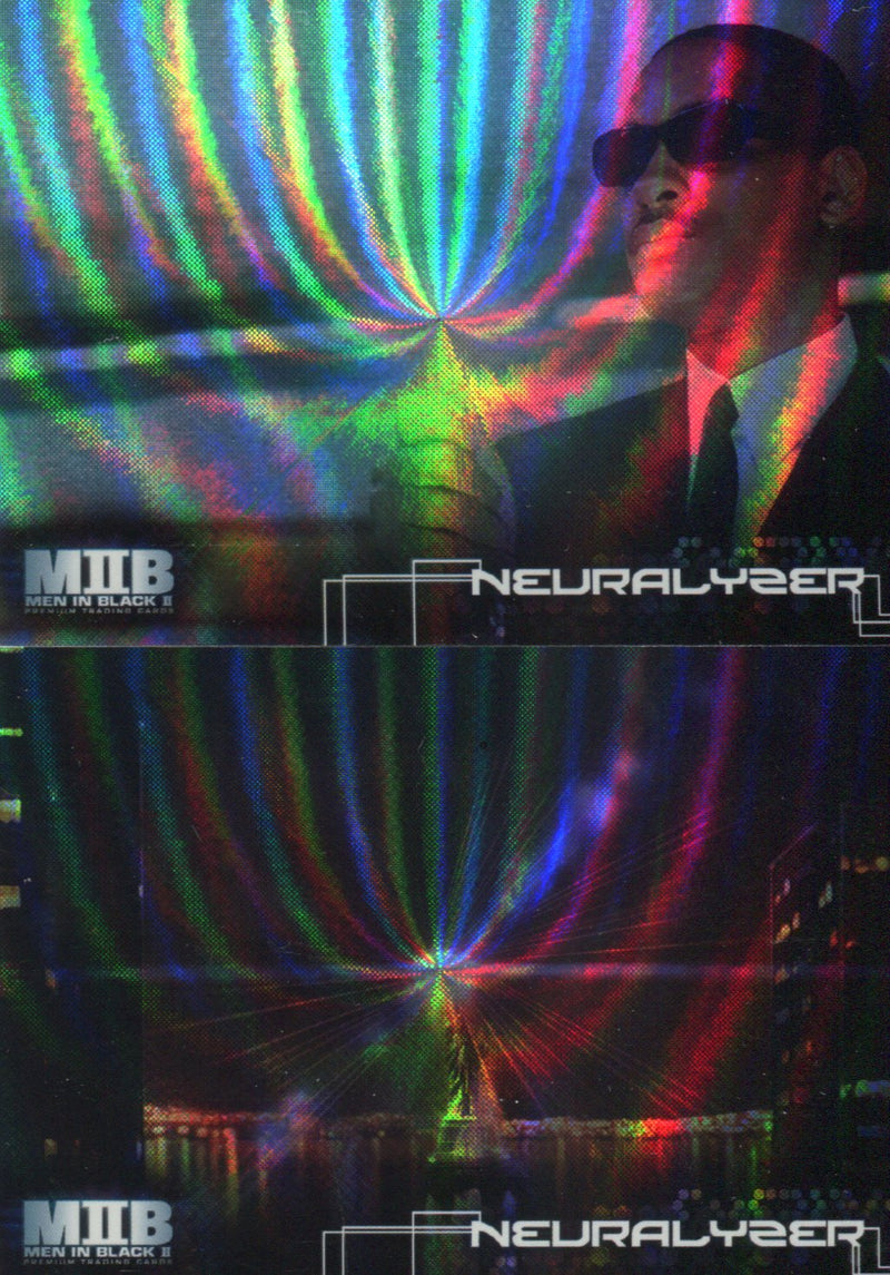 Men In Black II Movie Neuralizer Foil Chase Card Set N1 and N2 Inkworks 2002   - TvMovieCards.com