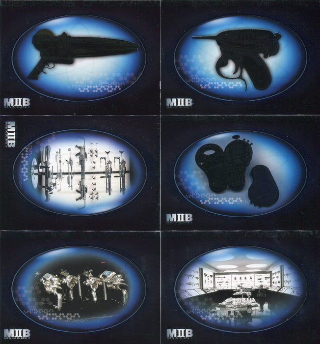 Men In Black II Movie Weapons Overview Chase Card Set W1 thru W6 Inkworks 2002   - TvMovieCards.com