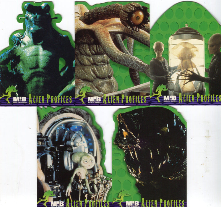 Men In Black 1 Movie Alien Profiles Die Cut Chase Card Set P1 - P5 Inkworks 1997   - TvMovieCards.com