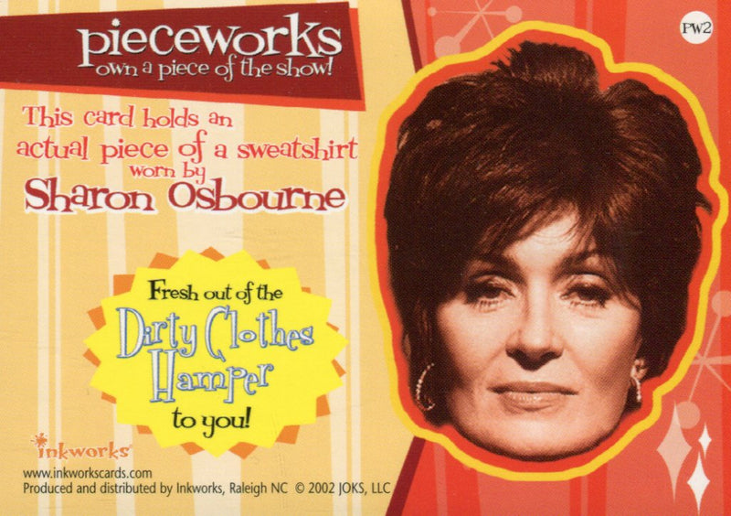 Osbournes Sharon's Sweatshirt Pieceworks Costume Card PW2 Inkworks 2002   - TvMovieCards.com